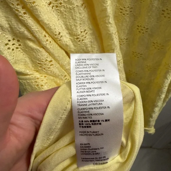 Maeve by Anthropologie Yellow Eyelet Puff Sleeve Mini Dress - Picture 11 of 11